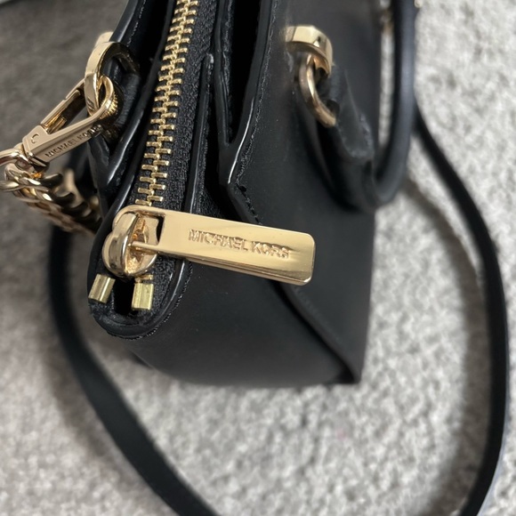 Michael Kors Black Crossbody with Gold Accents - Picture 3 of 10